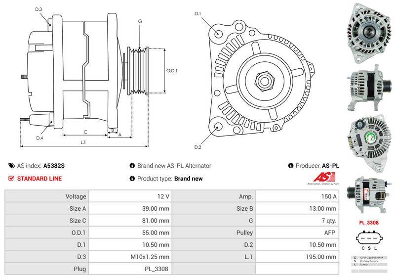 AS-PL A5382S Alternator