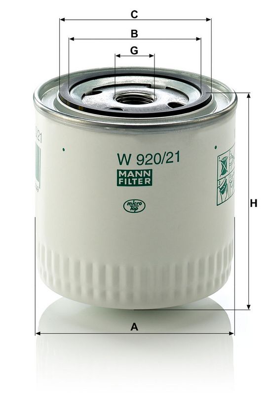 Õlifilter, MANN-FILTER W 920, 21