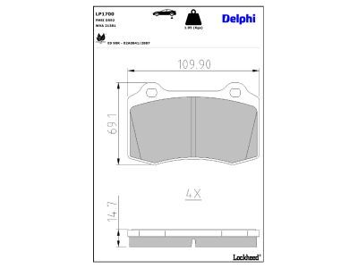 DELPHI LP1700 - Brake Pad Set, disc brake