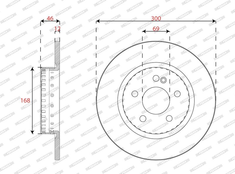Tweedelige remschijf Achter Links/Rechts past: MERCEDES C (A205), C (C205), C T-MODEL (S205), C (W205) 1.5-2.2DH 12.13-04.23