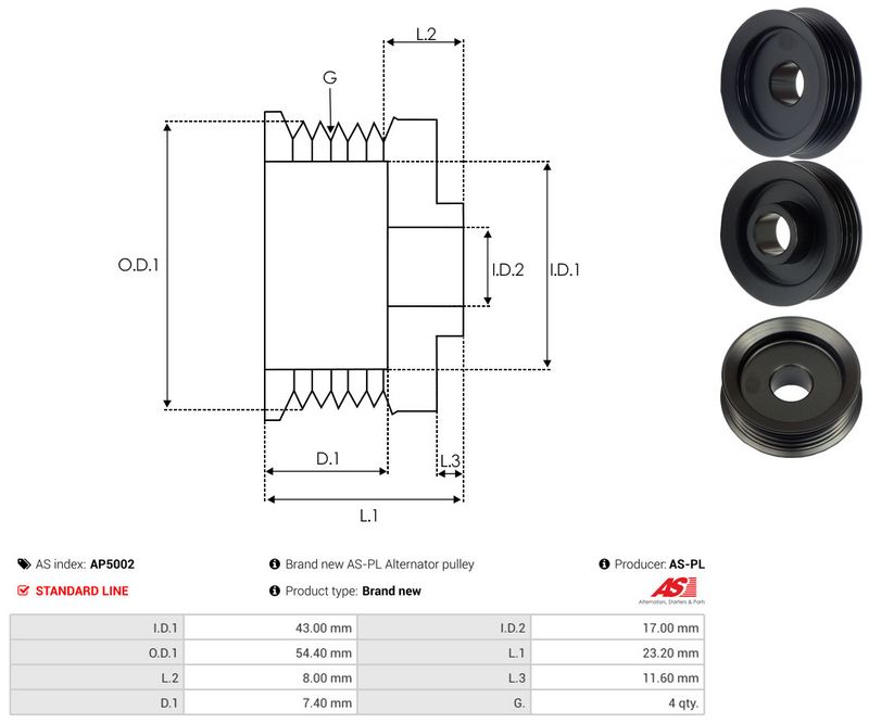 Rihmaratas, generaator, AS-PL AP5002