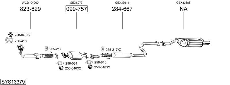 BOSAL kipufogórendszer SYS13379