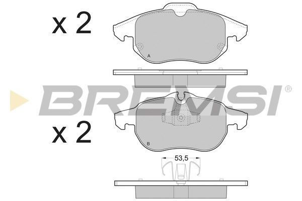 Комплект гальмівних накладок, дискове гальмо, Bremsi BP3402