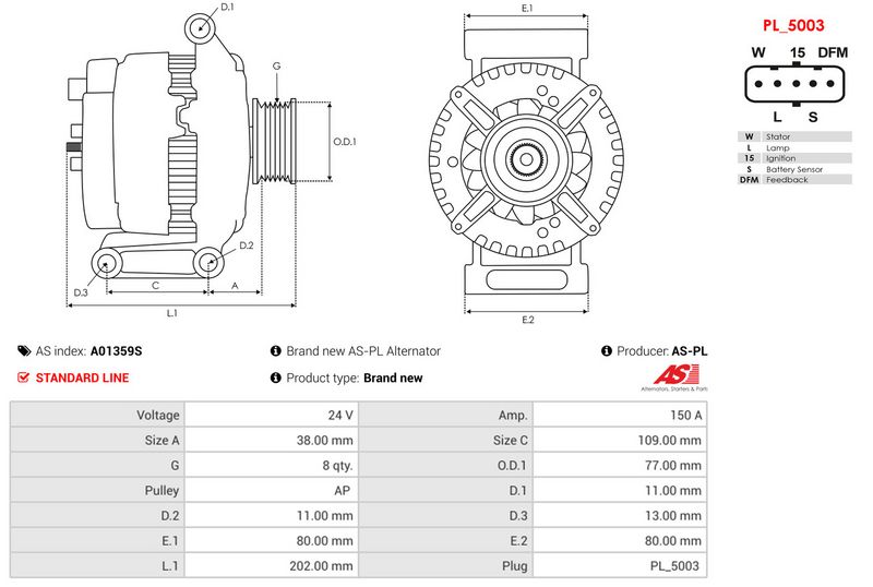 Brand new AS-PL Alternator