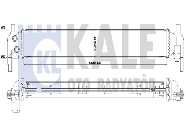 Радіатор, система охолодження двигуна, Kale Oto Radyatör 344780
