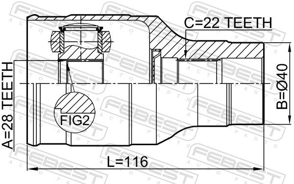 FEBEST 0711-RS415RH Joint Kit, drive shaft