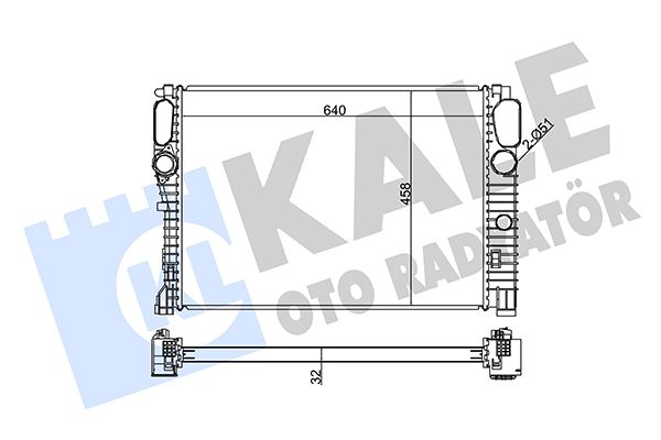 KALE Mercedess радиатор охлаждения W211 E200/500 02-