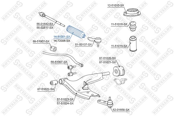 STELLOX 14-51001-SX Bellow, steering