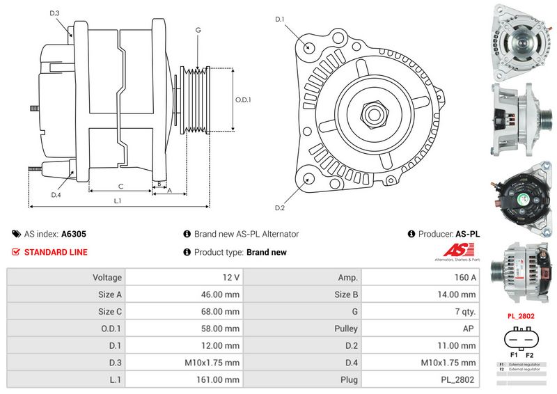 AS-PL A6305 Alternator