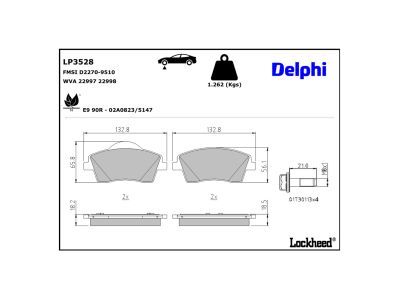 DELPHI LP3528 Brake Pad Set, disc brake
