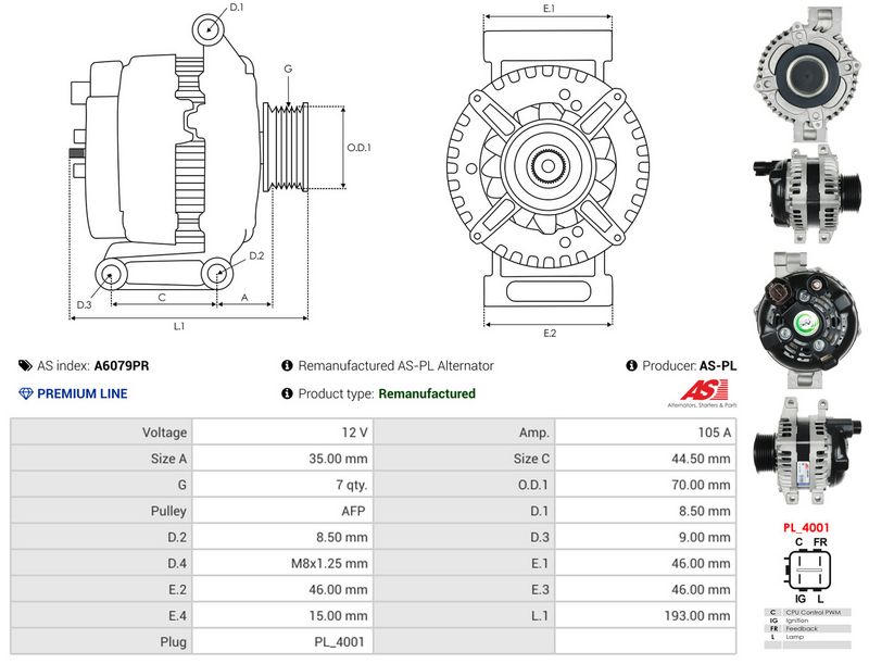 AS-PL A6079PR Alternator