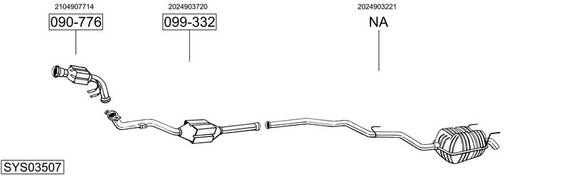 BOSAL kipufogórendszer SYS03507