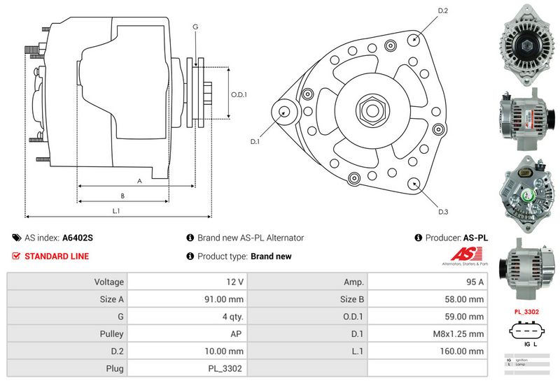 AS-PL A6402S Alternator