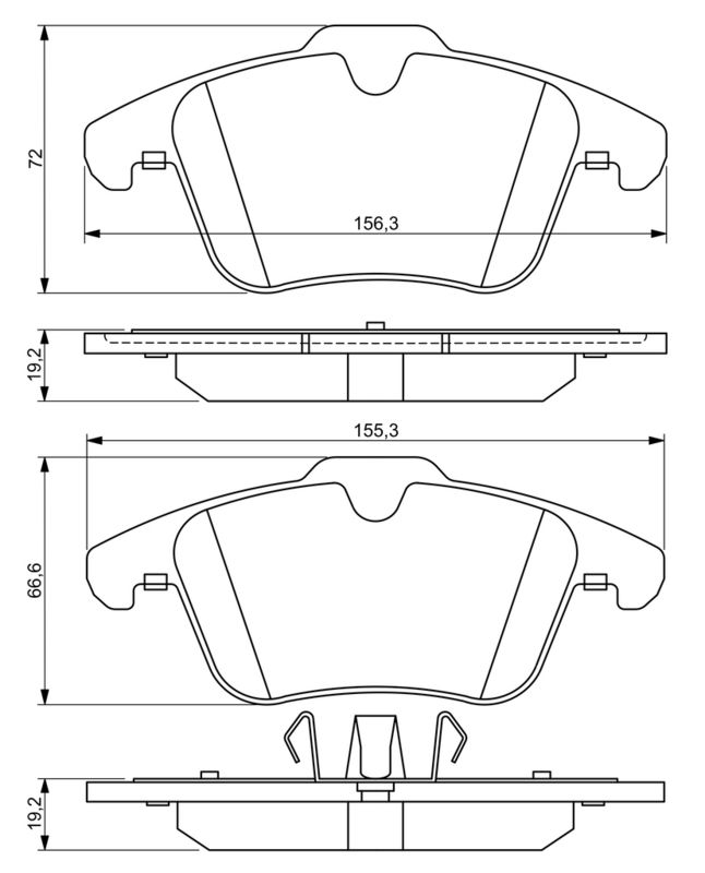 Piduriklotsi komplekt, ketaspidur, BOSCH 0 986 494 209