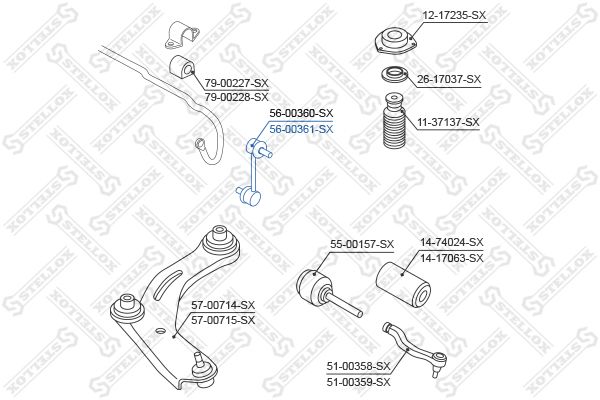 STELLOX 56-00361-SX Link/Coupling Rod, stabiliser bar