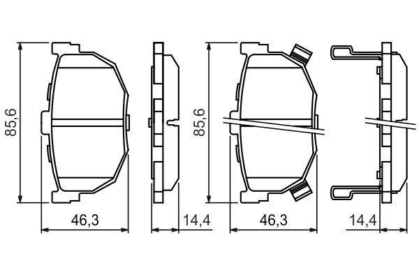 BOSCH KIA колодки гальмівні задні дискові Cerato