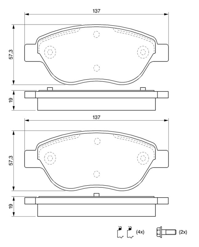 Piduriklotsi komplekt, ketaspidur, BOSCH 0 986 494 074