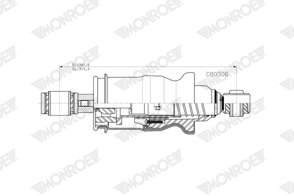 MONROE CB0306 Shock Absorber, driver cab suspension