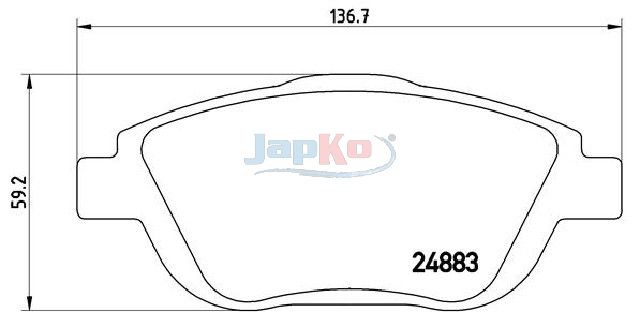 Piduriklotsi komplekt, ketaspidur, JAPKO 500608