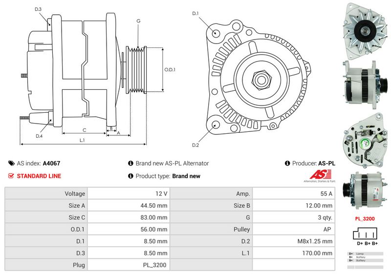 AS-PL A4067 Alternator