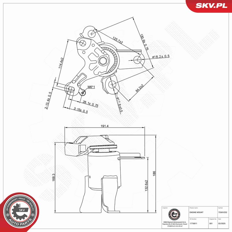 ESEN SKV 75SKV252 - Mounting, engine