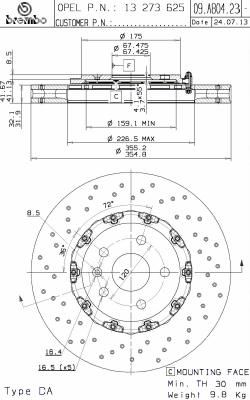 Disc frana 09.A804.23 BREMBO