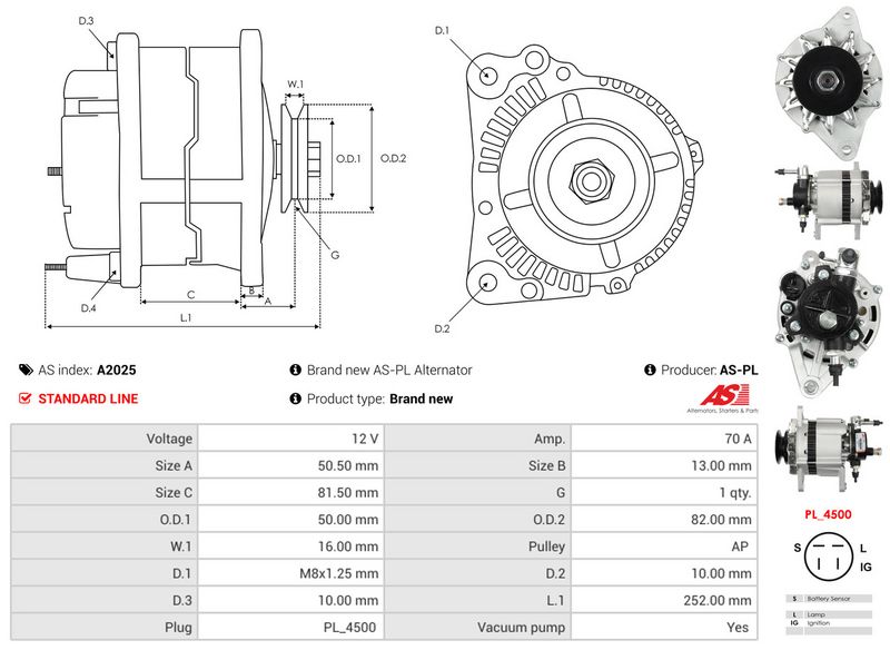 AS-PL A2025 Alternator