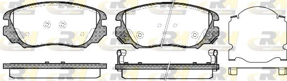 Комплект гальмівних накладок, дискове гальмо, Roadhouse 21385.02