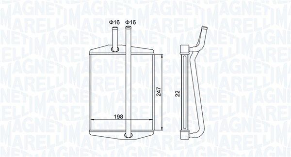 Теплообмінник, система опалення салону, Magneti Marelli 350218413000