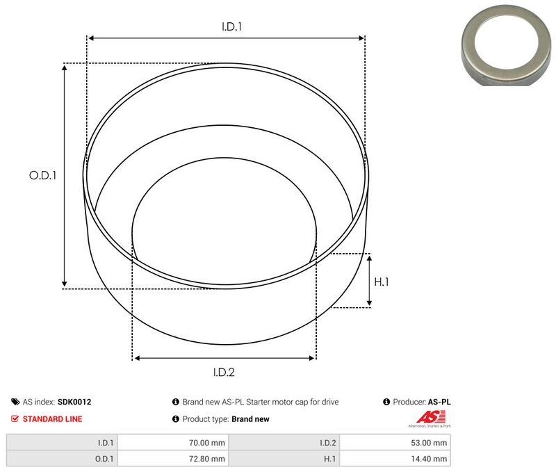 Remondikomplekt, Starter, AS-PL SDK0012