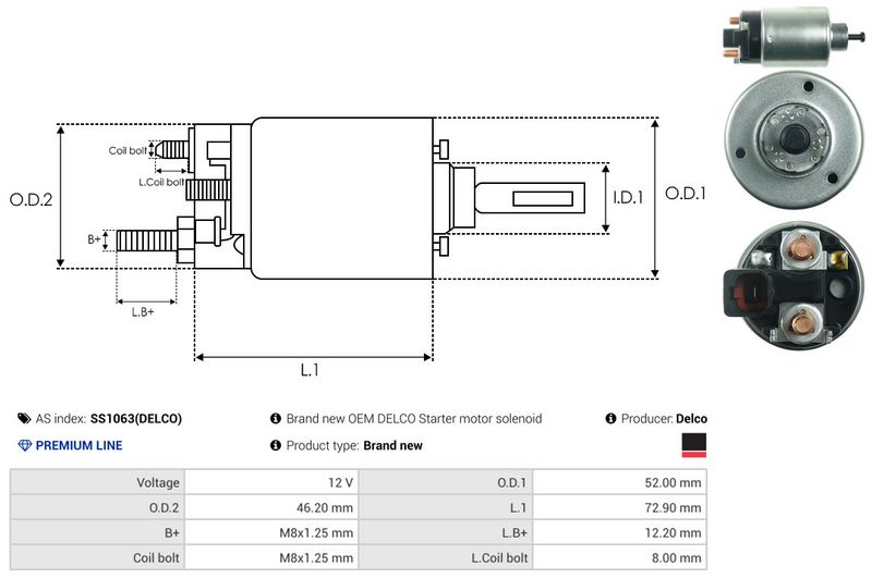 Magnetlülitus, starter, AS-PL SS1063(DELCO)