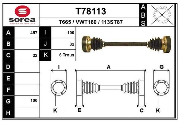 EAI hajtótengely T78113