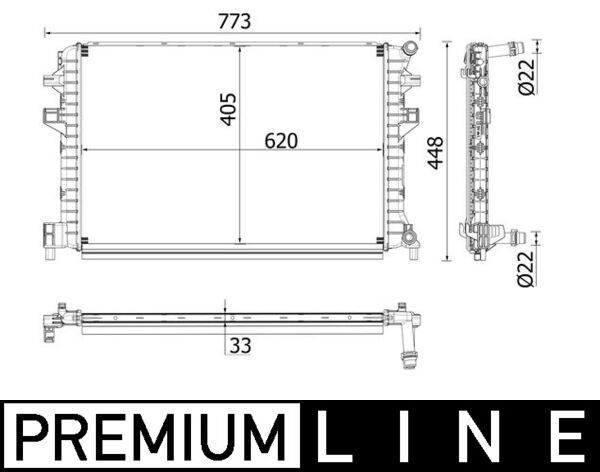 Product Image - Lage temperatuurkoeler, intercooler - CIR34000P - MAHLE