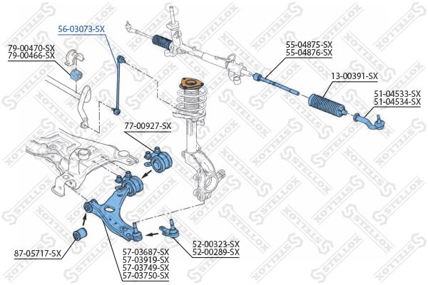 STELLOX 56-03073-SX Link/Coupling Rod, stabiliser bar