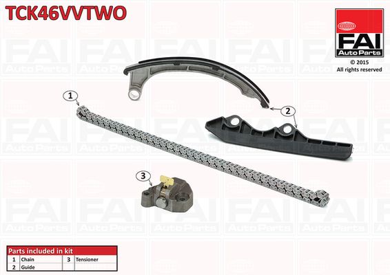 Комплект ланцюгів привода, Fai Autoparts TCK46VVTWO