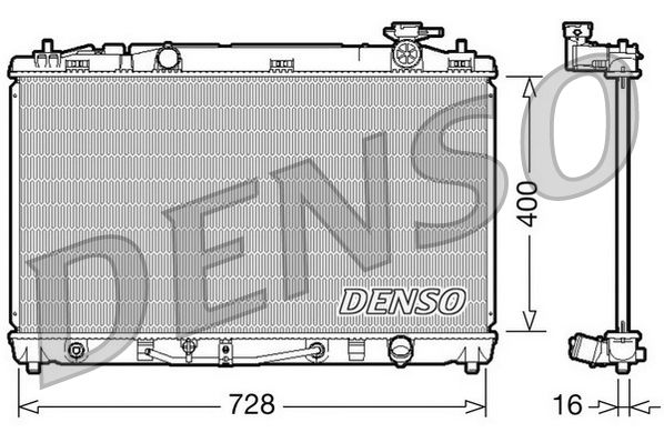 Радіатор, система охолодження двигуна, Denso DRM50042