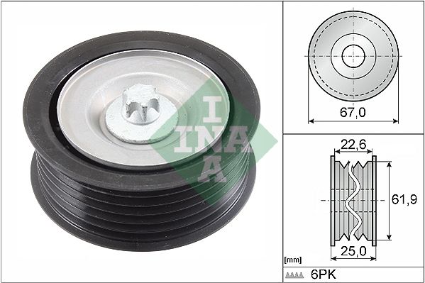 Schaeffler INA Szíjtárcsa/vezetőgörgő, hosszbordás szíj 532 0866 10