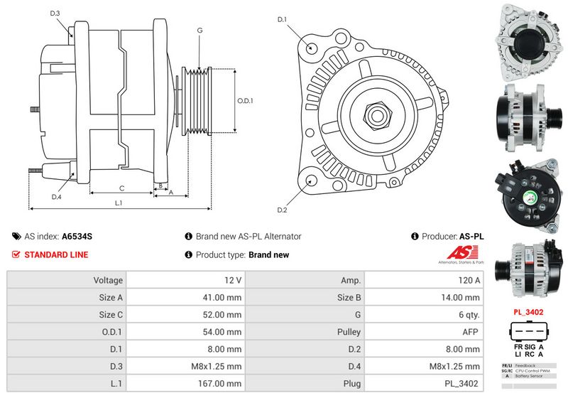 AS-PL A6534S Alternator