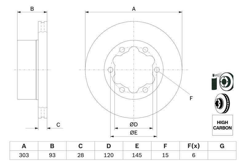 BOSCH 0 986 479 296 Brake Disc