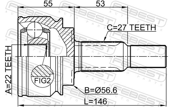 FEBEST 2410-KANII Joint Kit, drive shaft