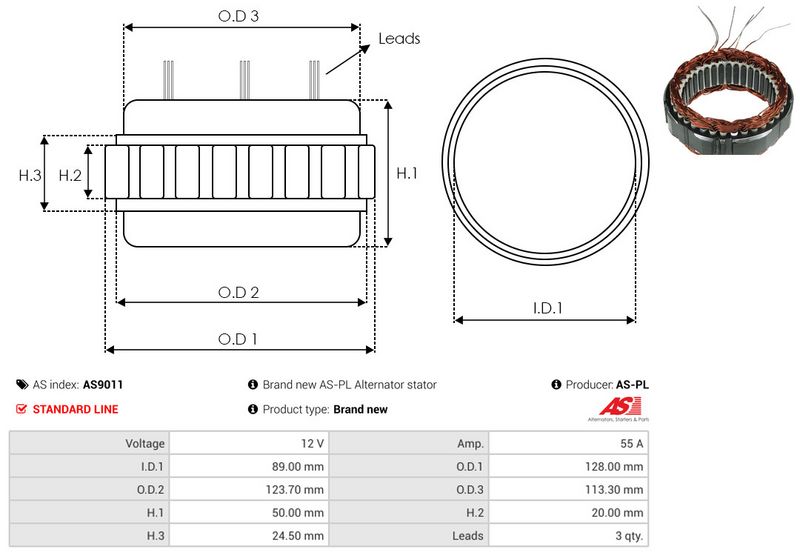 Staator, generaator, AS-PL AS9011