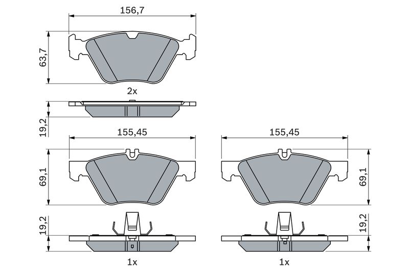 BOSCH 0 986 494 729 Brake Pad Set, disc brake