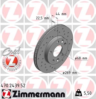 Гальмівний диск, Zimmermann 470.2439.52