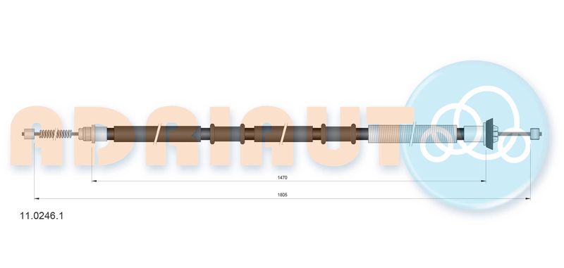 Тросовий привод, стоянкове гальмо, FIAT Doblo VanLH-RH39816/Doblo Van, Adriauto 11.0246.1