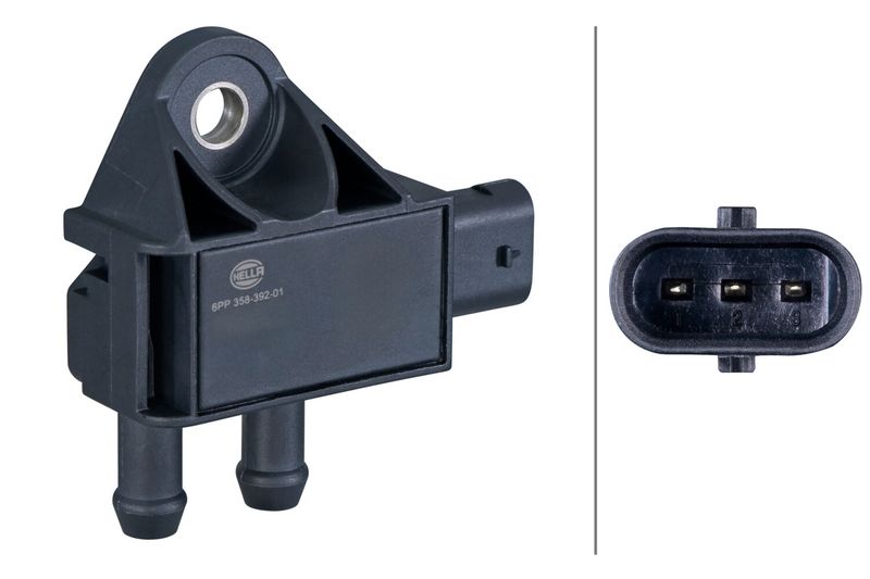 HELLA Sensor, exhaust pressure 6PP 358 392-011