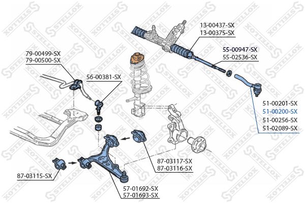 STELLOX 51-00200-SX Tie Rod End