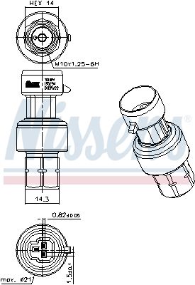 Датчик тиску кондиціонера на 147, 159, 500, 500/595/695, 500 C, 500 L, 500C/595C, Agila, Astra G, Astra H, A...