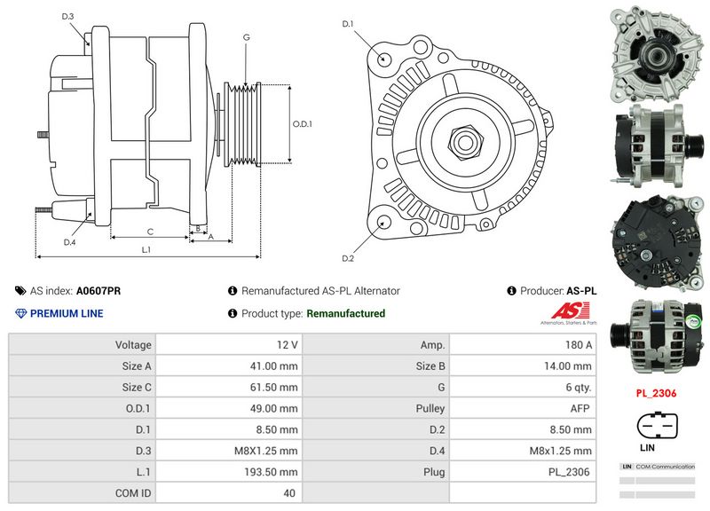 AS-PL A0607PR Alternator