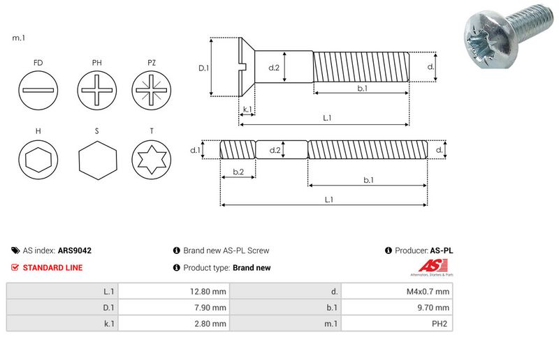 Remondikomplekt, generaator, AS-PL ARS9042