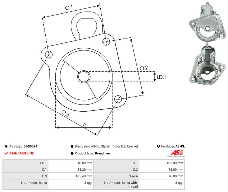 AS-PL SBR0074 Starter Lid, carburettor